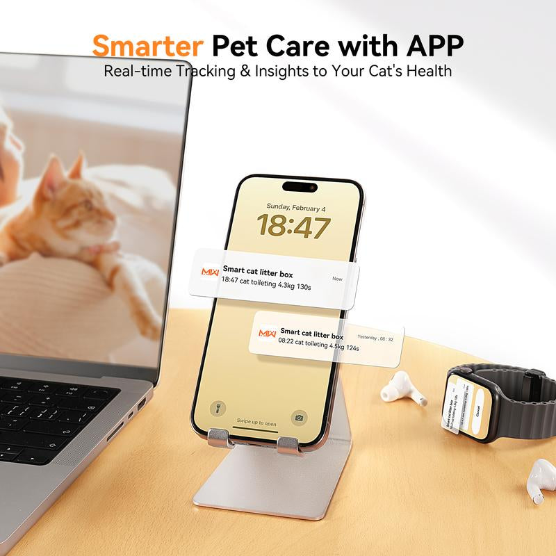 Meowant SC01 Smart Litter Box – Self-Cleaning, Odor-Free, Pee Guard, Auto Safety Stop, App-Controlled with Mat & Liner