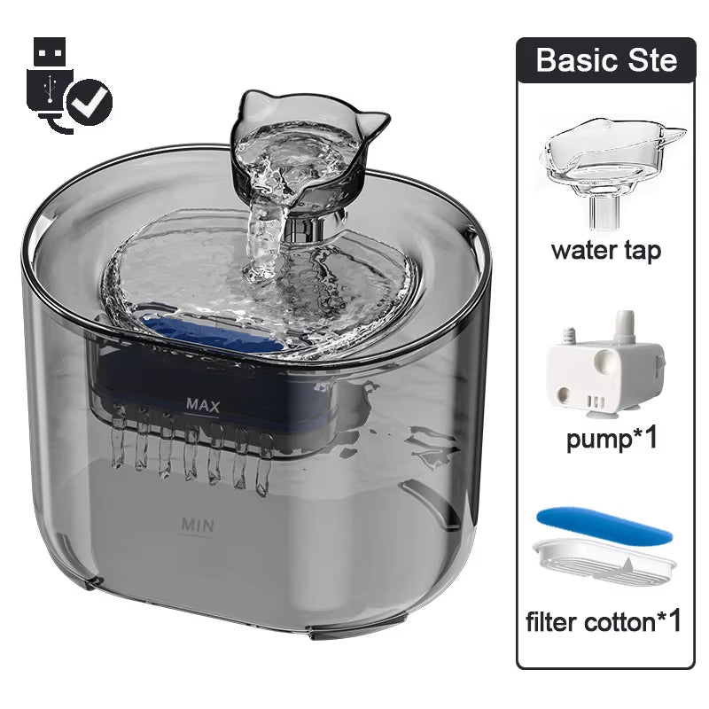 Petavista Automatic Cat Water Fountain with Filters Ultra Silent USB Electric Water Pump Cats Dog Pet Drinking Water Dispenser