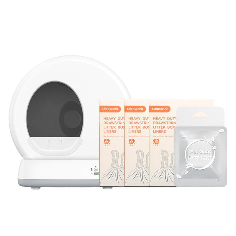 Meowant SC01 Smart Litter Box – Self-Cleaning, Odor-Free, Pee Guard, Auto Safety Stop, App-Controlled with Mat & Liner
