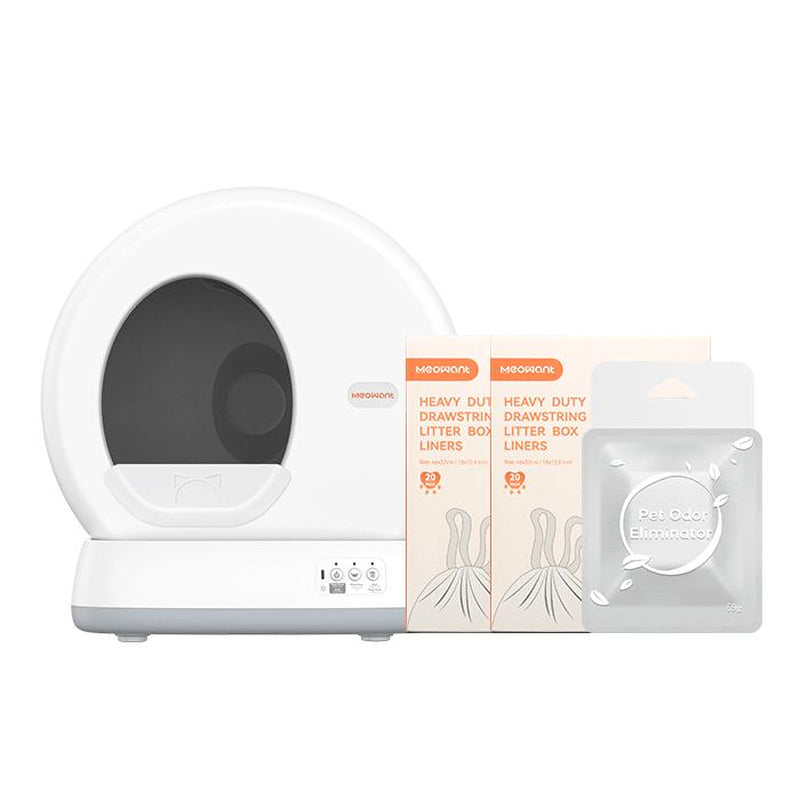 Meowant SC01 Smart Litter Box – Self-Cleaning, Odor-Free, Pee Guard, Auto Safety Stop, App-Controlled with Mat & Liner