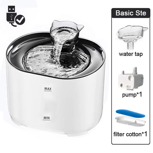 Petavista Automatic Cat Water Fountain with Filters Ultra Silent USB Electric Water Pump Cats Dog Pet Drinking Water Dispenser