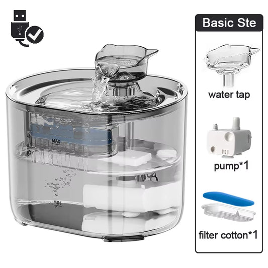 Cat Water Fountain Automatic Cats Dog Drinking Fountain with Recirculate Filters USB Electric Water Pump Pet Cat Water Dispenser