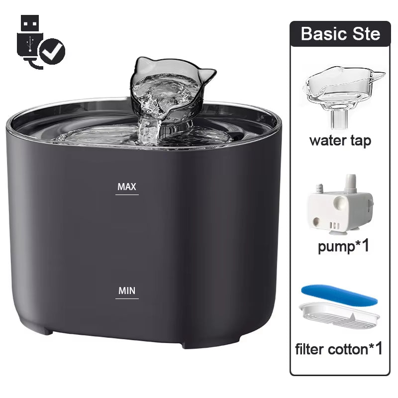 Petavista Automatic Cat Water Fountain with Filters Ultra Silent USB Electric Water Pump Cats Dog Pet Drinking Water Dispenser