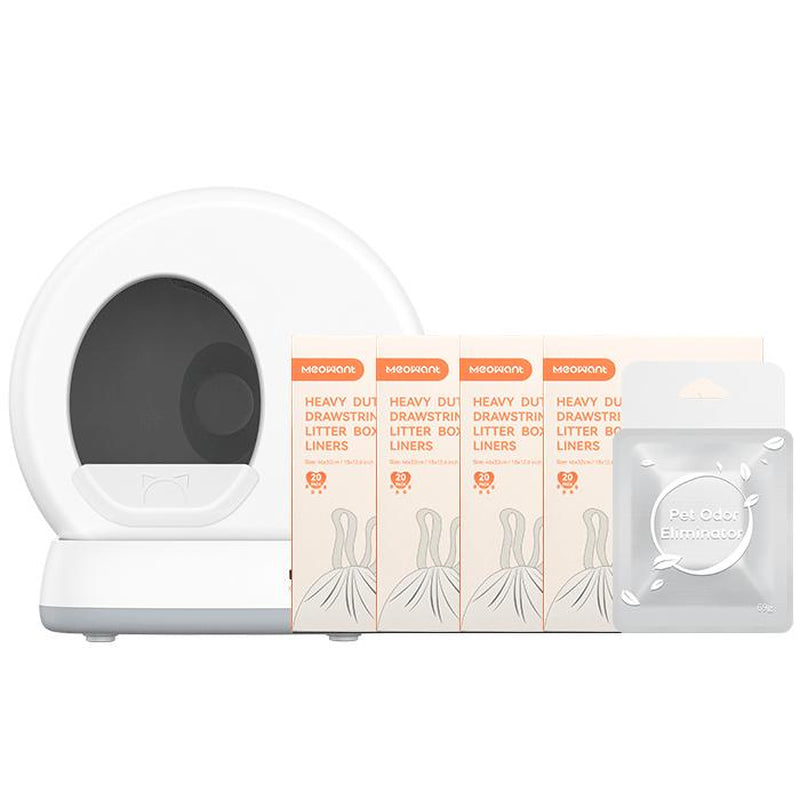 Meowant SC01 Smart Litter Box – Self-Cleaning, Odor-Free, Pee Guard, Auto Safety Stop, App-Controlled with Mat & Liner
