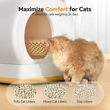 Meowant SC01 Smart Litter Box – Self-Cleaning, Odor-Free, Pee Guard, Auto Safety Stop, App-Controlled with Mat & Liner