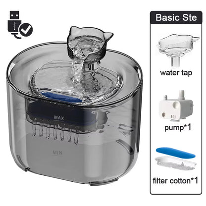 Petavista Automatic Cat Water Fountain with Filters Ultra Silent USB Electric Water Pump Cats Dog Pet Drinking Water Dispenser