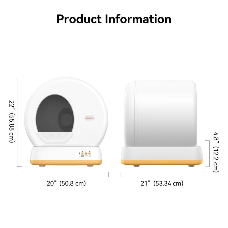 Meowant SC01 Smart Litter Box – Self-Cleaning, Odor-Free, Pee Guard, Auto Safety Stop, App-Controlled with Mat & Liner