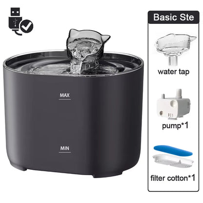 Petavista Automatic Cat Water Fountain with Filters Ultra Silent USB Electric Water Pump Cats Dog Pet Drinking Water Dispenser