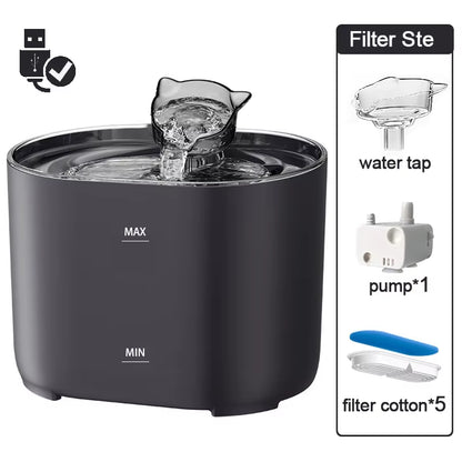 Petavista Automatic Cat Water Fountain with Filters Ultra Silent USB Electric Water Pump Cats Dog Pet Drinking Water Dispenser